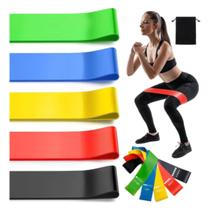 Kit 5 Faixas Elásticas Mini Band Academia Pilates Yoga Treino Funcional Glúteo Fitness Kit 5 Faixas Elásticas Mini Band Academia Pilates Yoga Treino Funcional Glúteo Fitness