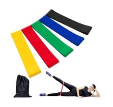 Kit 5 Faixas Elasticas Mini Band Exercicios em Casa Extensor Academia Yoga Pilates Fitness - Koix