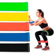 Kit 5 Faixas Elásticas Mini Band para Exercícios Fitness Alongamento Multifuncional Yoga Fisioterapia Treino em Casa ou Academia Fortalece Articulação