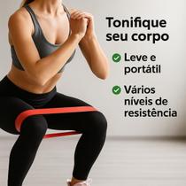 Kit 5 Faixas Elásticas Mini Bands Látex Treino Funcional Musculação Yoga Pilates Fisioterapia 5 Níveis Resistência para Exercícios Físicos