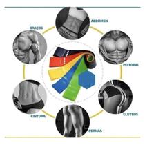 Kit 5 Faixas Elásticas Miniband 5 Níveis Para Treino Em Casa