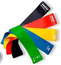 Kit 5 Faixas Elásticas Miniband 5 Níveis Para Treino Em Casa