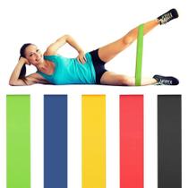 Kit 5 Faixas Elásticas Miniband 5 Resistências Treino P Casa