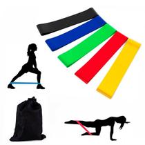 Kit 5 Faixas Elásticas Musculação Academia Casa Exercícios