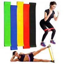 Kit 5 Faixas Elásticas Para Exercícios e Treino Kit 5 Faixas Elásticas Para Exercícios e Treino