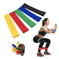 Kit 5 Faixas Elásticas Para Exercícios Multifuncional Yoga Fisioterapia e Treino