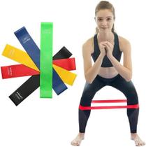 Kit 5 Faixas Elásticas Para Exercícios Multifuncional Yoga Fisioterapia e Treino