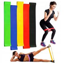Kit 5 Faixas Elásticas Para Treino Casa E Musculação