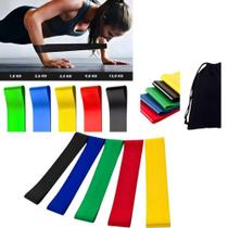 Kit 5 Faixas Elásticas Resistência Treino e Reabilitação - KIT FAIXAS TREINO