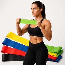 Kit 5 Faixas Mini Bands Para Exercício em Casa Saúde Emagrecimento