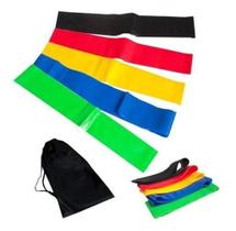 Kit 5 Faixas Miniband Elásticas 5 Resistências Treino Casa