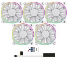 Kit 5 Fan Cooler Argb Big Bowl Gmx-12 Dbb Wt + Controladora