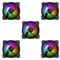 Kit 5 Fan Gamer Led Multicolor Rgb 120x120mm