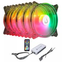 Kit 5 fans gamer rise mode crystal sound argb 5v 120mm - rm-cs-02-argb