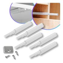 Kit 5 Fecho Pulsador Magnético Branco Toque Sobrepor Tip-on