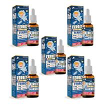 Kit 5 FERRIX Ferro infantil 5x30ml Morango Flora Nativa