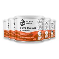 Kit 5 Ferro Quelato e Vit. C Ocean Drop 60 Cápsulas
