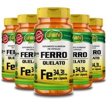 Kit 5 Ferro Quelato FE Unilife 60 Cápsulas Kit 5 Ferro Quelato FE Unilife 60 Cápsulas
