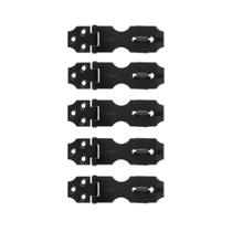 Kit 5 Ferrolho Porta Cadeado Trinco Preto 6,5X2,5Cm Rocha