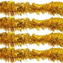 Kit 5 Festão Natal Dourado Metalizado Enfeite 2m x 7cm Decoração Kit 5 Festão Natal Dourado Metalizado Enfeite 2m x 7cm Decoração