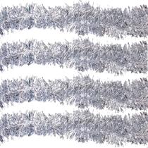 Kit 5 Festão Prata Metalizado Enfeite Tamanho 2m x 7cm Decorar 3 Fitas Decoração Natalina Kit 5 Festão Prata Metalizado Enfeite Tamanho 2m x 7cm Decorar 3 Fitas Decoração Natalina
