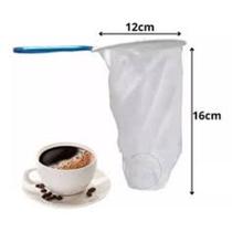 Kit 5 Filtro Coador De Café Pano Flanela Cabo Arame Pequeno