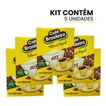 kit 5 filtros de papel para café 103 brasileiro com 150 unidades. prático e econômico