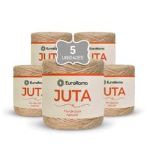Kit 5 Fios de Juta Euroroma Fibra Natural 125m 200g Tex 1554
