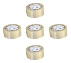 Kit 5 Fita Adesiva Embalatudo Transparente 45mm x 100m Empacotamento Profissional Alta Aderência Kit 5 Fita Adesiva Embalatudo Transparente 45mm x 100m Empacotamento Profissional Alta Aderência