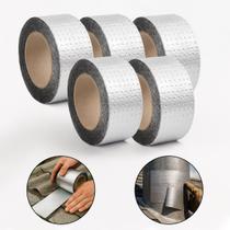 Kit 5 Fita Adesiva Impermeável Prática e Resistente 5cm x 10m Prateada Telhado Calhas Dutos Kit 5 Fita Adesiva Impermeável Prática e Resistente 5cm x 10m Prateada Telhado Calhas Dutos