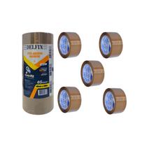 Kit 5 Fita Adesiva Marrom Power Fix 48mm x 100m - Delfix Kit 5 Fita Adesiva Marrom Power Fix 48mm x 100m - Delfix
