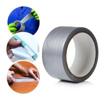 Kit 5 Fita Adesiva Silver Tape Isolante Multiuso Cinza 48mm x 10 Metros