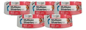 Kit 5 Fita Adesiva Silver Tape Multiuso Branca 48mm X 50m