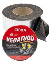 KIT 5 Fita asfáltica impermeabilizante para vedações e reparos rápidos contra goteiras e infiltraçõe 5CM X 10M CIBRA