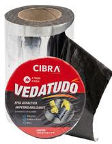 Kit 5 Fita asfáltica impermeabilizante para vedações e reparos rápidos contra goteiras e infiltrações 15CM X 10M CIBRA