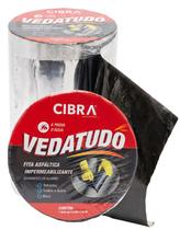 KIT 5 Fita asfáltica impermeabilizante para vedações e reparos rápidos contra goteiras e infiltrações 20CM X 10M CIBRA