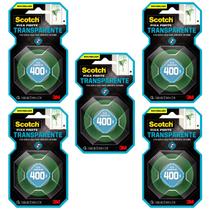 Kit 5 fita dupla face 3m Scotch 12mm x 2 metros transparente casa comercio 400g HB004419873