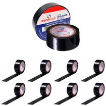 Kit 5 Fita Isolante 18 mm x 20 m Preta - Durável, Flexível e Fácil Aplicação Kit 5 Fita Isolante 18 mm x 20 m Preta - Durável, Flexível e Fácil Aplicação