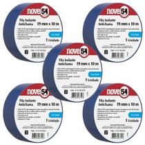 Kit 5 fita isolante 19mmx10m azul 954 Kit 5 fita isolante 19mmx10m azul 954