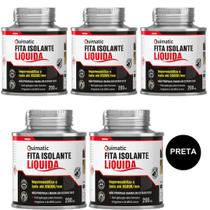 Kit 5 Fita Isolante Líq. Preta 200ml Todos os Usos Quimatic