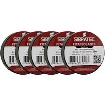 Kit 5 fita isolante preta 19mm x 20mt sibratec