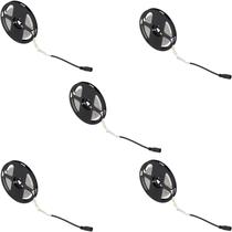 Kit 5 fita led 12v 4,8w/m 300 led smd ambar 5 metros ip20 uso interno galaxy