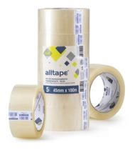 Kit 5 Fita PP ALLTAPE Transparente 45m x100m Transparente