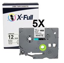 Kit 5 Fitas Compatível Brother Tz 231Branca Letra Preta 12mm