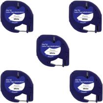Kit 5 Fitas Plásticas Para Dymo Letratag 91201 Kit 5 Fitas Plásticas Para Dymo Letratag 91201