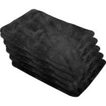 Kit 5 flanela microfibra 30x40cm 200gsm preta vonder pano