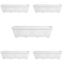 Kit 5 Floreiras Grandes 80cm Jardim Plástico Branca Kit 5 Floreiras Grandes 80cm Jardim Plástico Branca