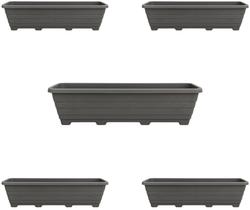 Kit 5 Floreiras Grandes 80cm Jardim Plástico Cinza Kit 5 Floreiras Grandes 80cm Jardim Plástico Cinza