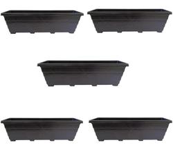 Kit 5 Floreiras Grandes 80cm Jardim Plástico Preta Kit 5 Floreiras Grandes 80cm Jardim Plástico Preta