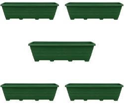 Kit 5 Floreiras Grandes 80cm Jardim Plástico Verde